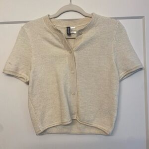 H&M Beige Button-Up Cardigan